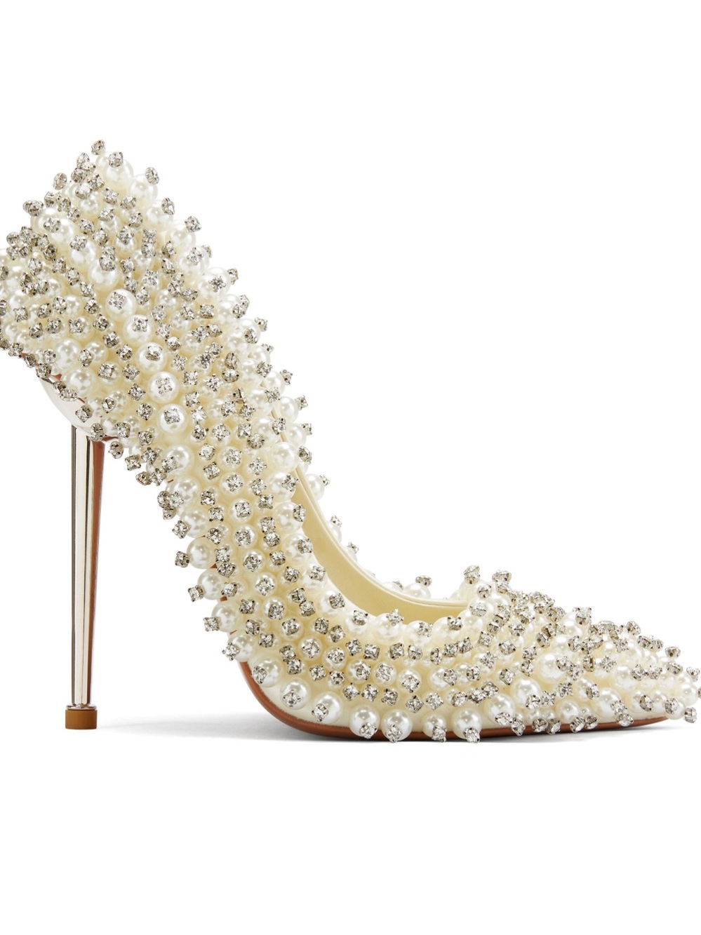 Embellished Pearl & Crystal Ivory High Heel Pump 37 new from IAMJENNIFERLE